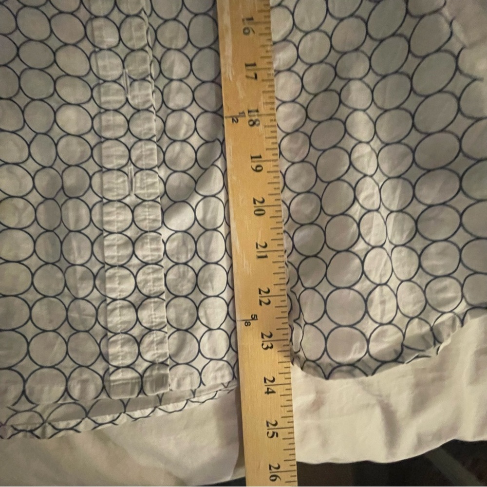 Sz 6 Michael Kors Cotton Puff 3/4 Sleeve Button Down Shirt White/Navy - Picture 3 of 11